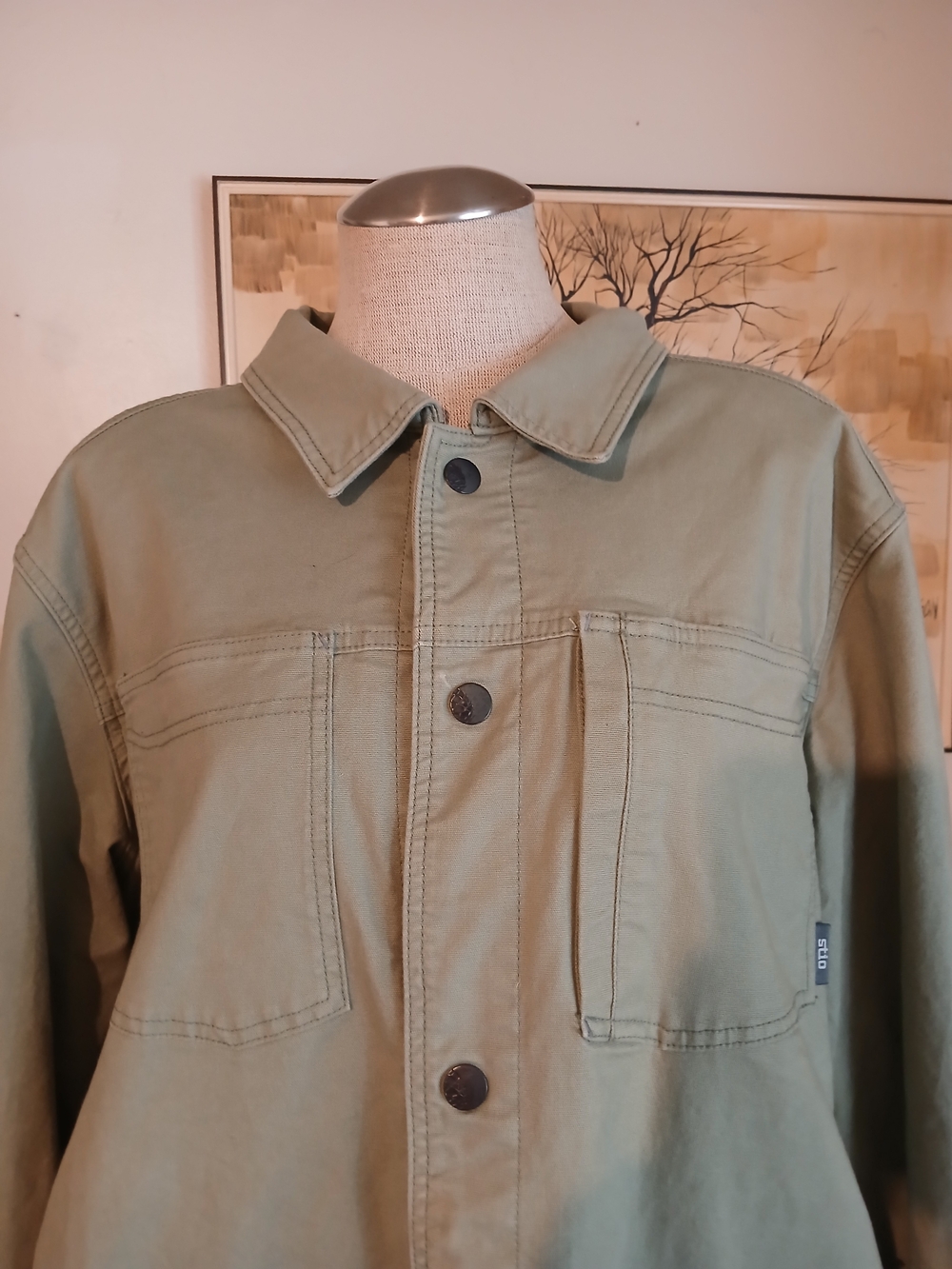 Stio Men's Casual Button-Down Shirt Jacket - Olive